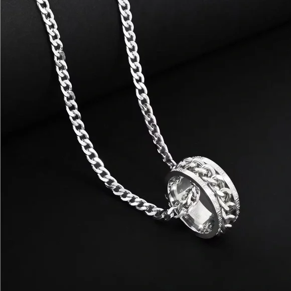 Men’s (Unisex) Chain Necklace (24 Inches) and Ring in Stainless Steel